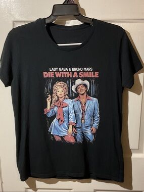 Lady Gaga & Bruno Mars “Die With A Smile' Graphic Band Tee